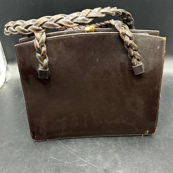 Bieber Davis Vintage Brown Leather Bag - Picture 1 of 9